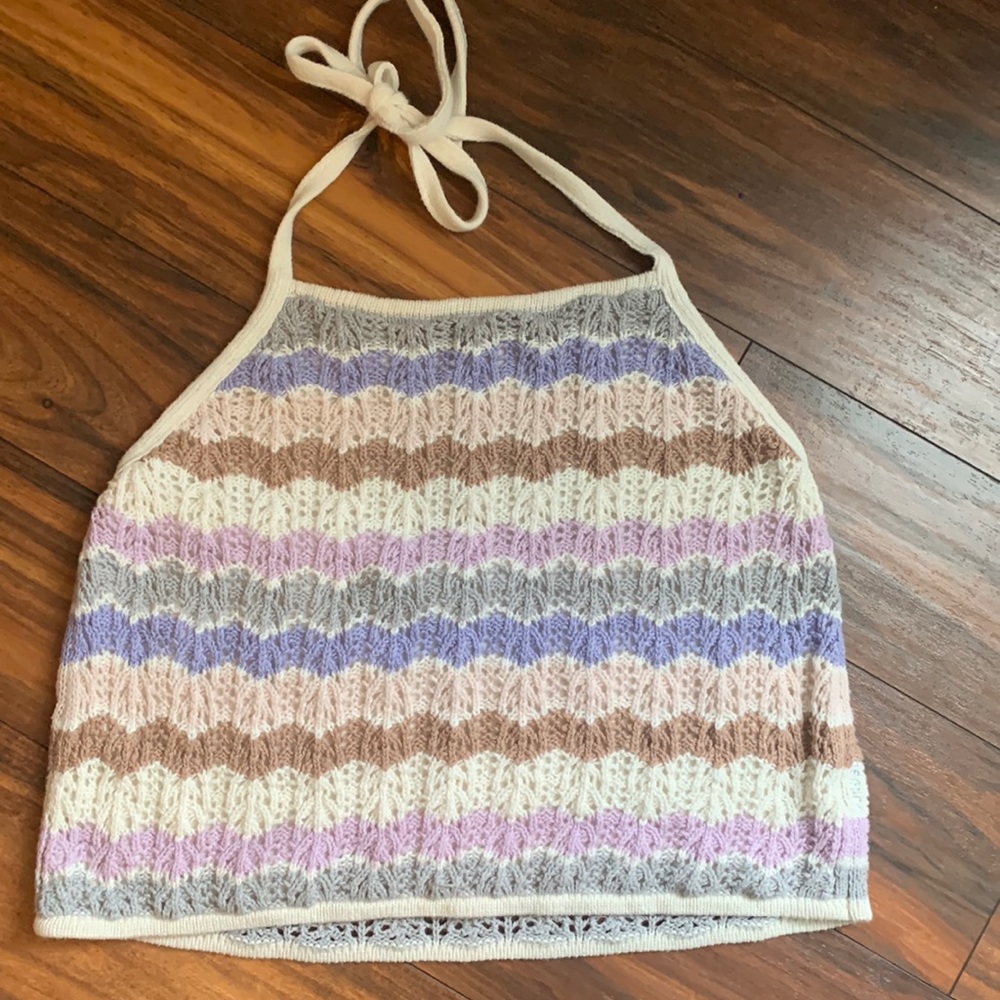 American Eagle crochet halter top